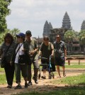 Asain tourism come to visit Angkor Temple