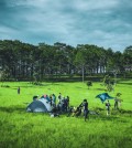 A group of youths camping on Knong Phsar mountain in Kampong Speu province. YEP